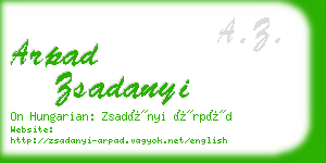 arpad zsadanyi business card